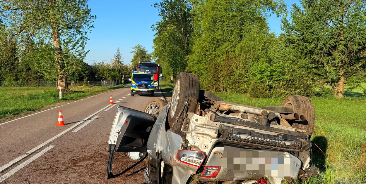 Dachowanie pijanego 22-latka w Kleszczyńcu