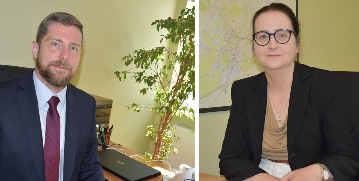 Wiceburmistrzowie Przemysław Kraweczyński i Jadwiga Dąbek
