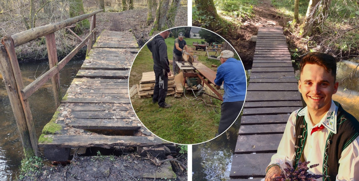 AKTYWNY sołtys i jego społecznicy ZBUDOWALI kładkę. ODRODZENIE Krosnowa