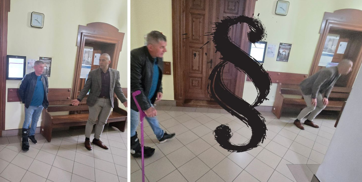 Na korytarzu w sądzie Kuchta próbował przeprosić wójta, ale ten odwracał się do niego plecami, nie chcąc przyjąć gestu skruchy