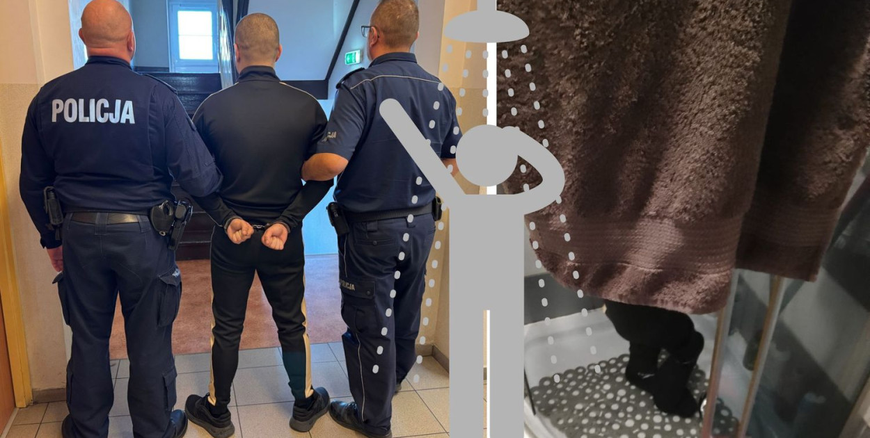 Poszukiwany 19-latek ukrył się pod prysznicem
