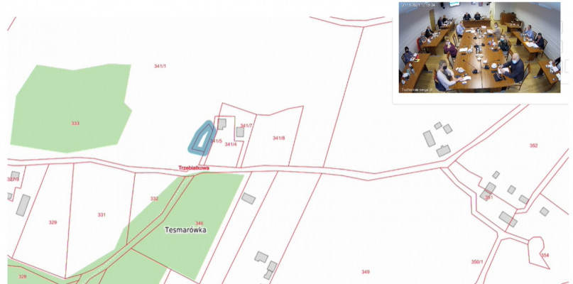 Mapka ze sporną działką