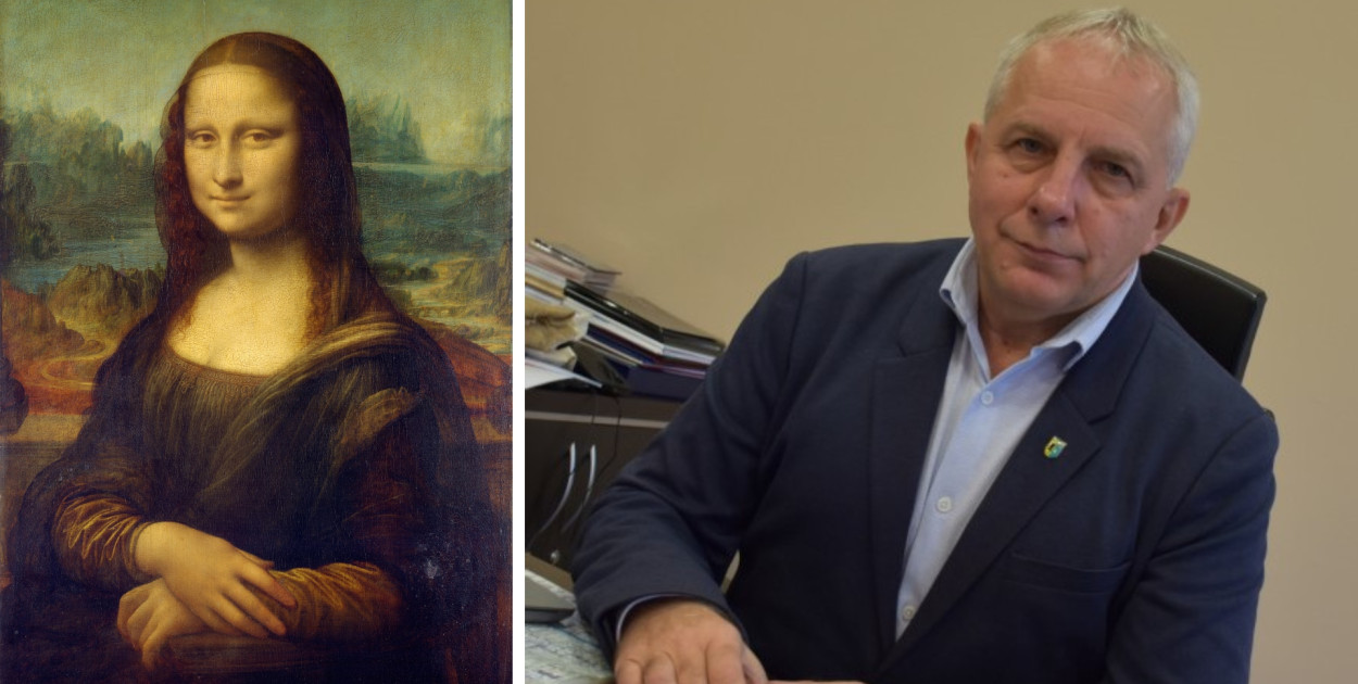 Czy starosta Leszek Waszkiewicz ma wyraz twarzy Mona Lisy?