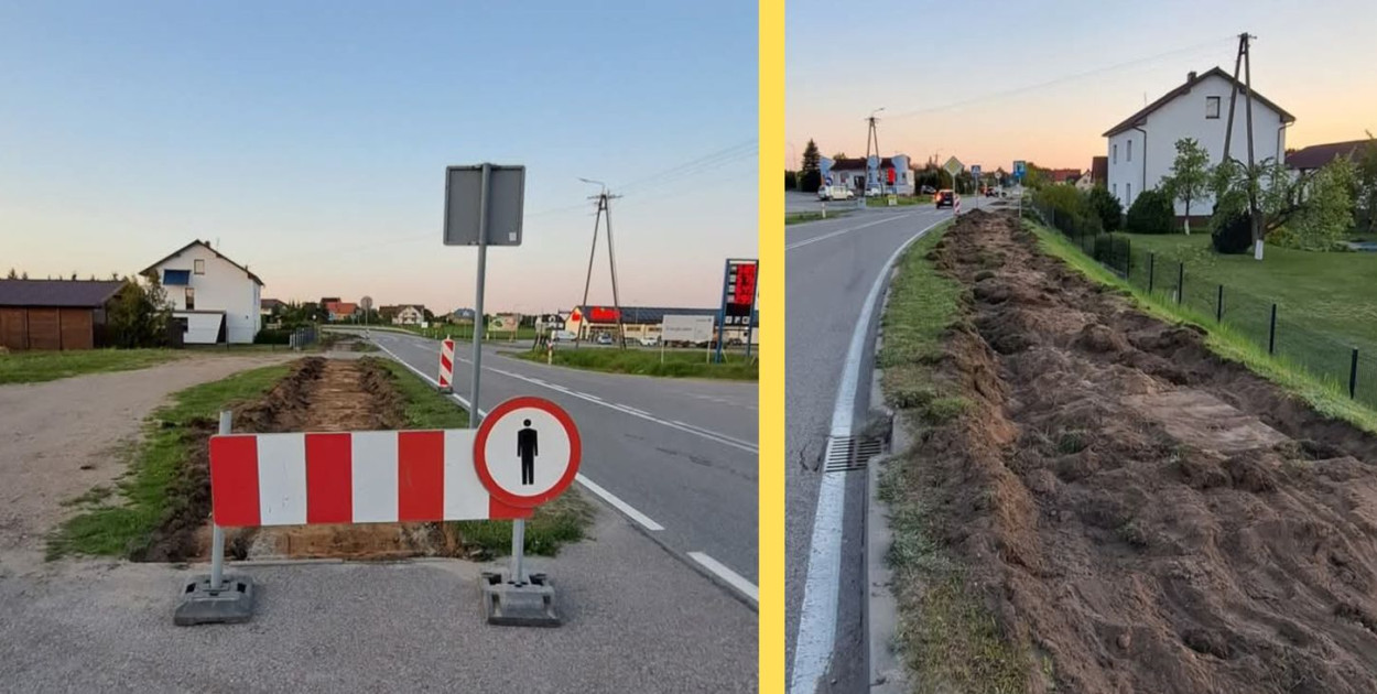Rozpoczęła się budowa kolejnego fragmentu chodnika przy drodze wojewódzkiej w Lipnicy