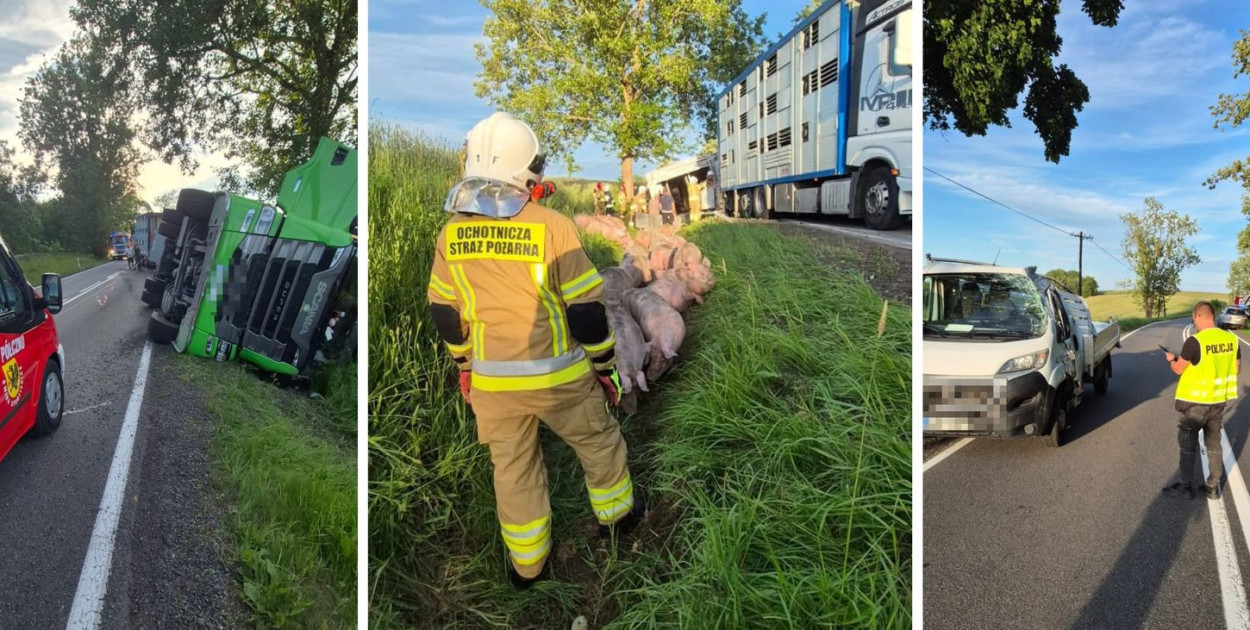 Droga krajowa nr 20 jest w tym miejscu całkowicie zablokowana