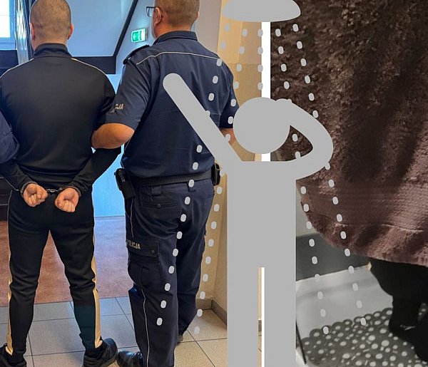 POSZUKIWANY ukrył się pod prysznicem – w ubraniach-21334
