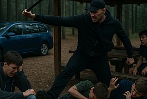 ATAK na leśnym placu zabaw. Z pałką teleskopową na DZIECI!-21446