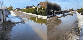 Niebezpieczna kałuża w Rzepnicy