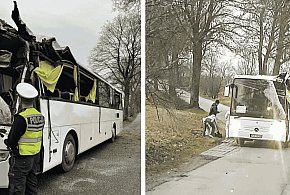 Śmieciarka przy wypadku. Pracownicy Elwoz Eco RATOWALI kierowcę autobusu