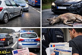 KRONIKA POLICYJNA. Kolizje, sarna na drodze i kierowca bez uprawnień