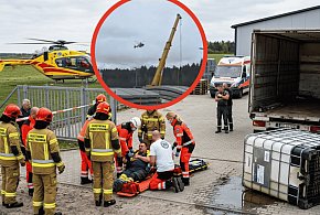 1000-litrowy zbiornik przygniótł dostawcę w Przyborzycach