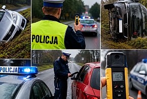 Auta lądowały w rowach, nietrzeźwi jechali dalej. Policyjny bilans