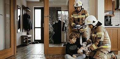 6-latek KRWAWIŁ po stłuczeniu szyby. Na POMOC ruszyli strażacy z Mikorowa