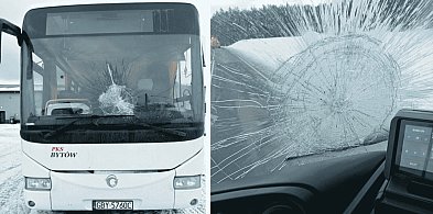 Zamarznięty jogurt JAK POCISK! Zuchwały ATAK WANDALA na autobus PKS Bytów