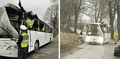 Śmieciarka przy wypadku. Pracownicy Elwoz Eco RATOWALI kierowcę autobusu
