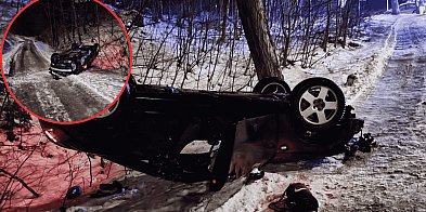 BRAWURA i marznący deszcz. Audi w rowie