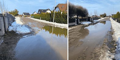 Niebezpieczna kałuża w Rzepnicy