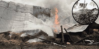 POŻAR stodoły w Bochowie. Ogień objął cały budynek