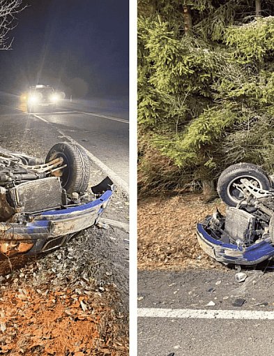 Dramatyczny manewr wyprzedzania na krajowej 20. BMW uderzyło w ciężarówkę