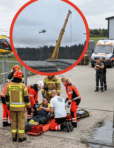 1000-litrowy zbiornik przygniótł dostawcę w Przyborzycach