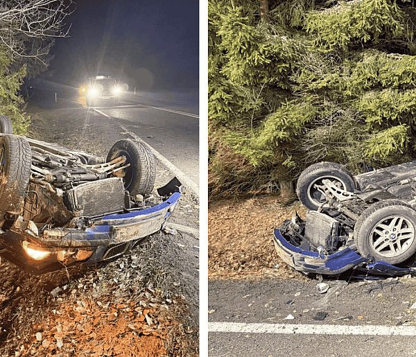 Dramatyczny manewr wyprzedzania na krajowej 20. BMW uderzyło w ciężarówkę