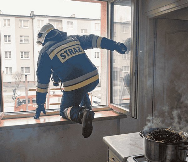 Spaghetti thriller w Bytowie. Nietypowa interwencja strażaków