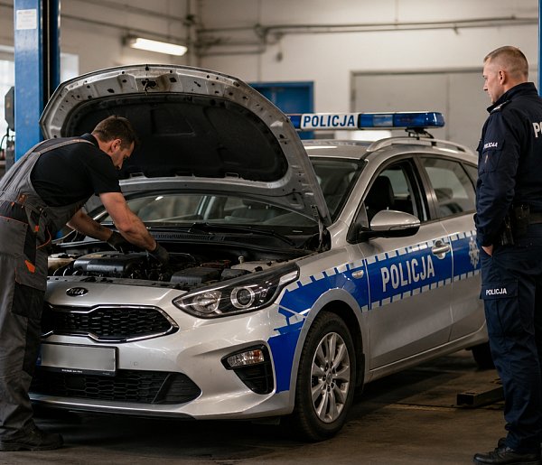 Radiowozów nie trzeba już wozić do Gdańska. Bytowska policja naprawi je na miejscu