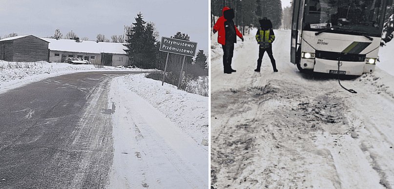 Lodowa PUŁAPKA w powiecie bytowskim. Gdzie kończy się asfalt, a zaczyna granica?
