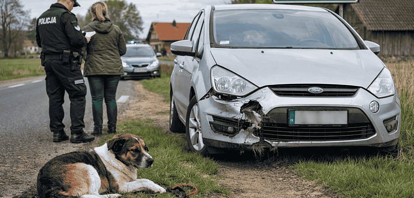 Weekend na drogach. Pies wbiegł pod auto, kobieta uderzyła w drzewo