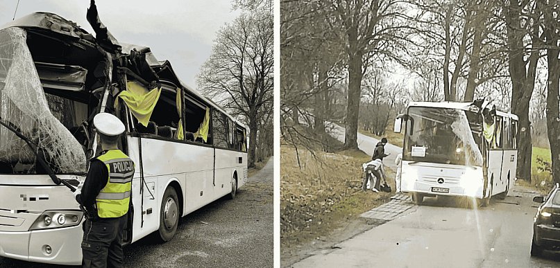 Śmieciarka przy wypadku. Pracownicy Elwoz Eco RATOWALI kierowcę autobusu