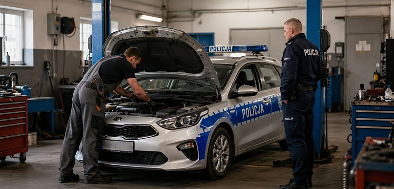 Radiowozów nie trzeba już wozić do Gdańska. Bytowska policja naprawi je na miejscu