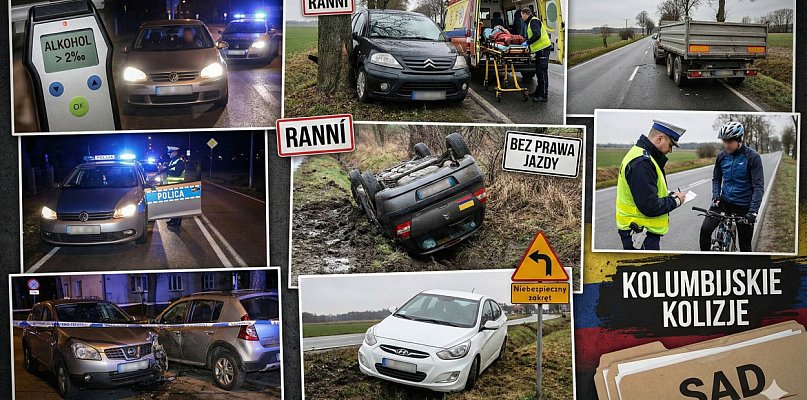 Kolumbijskie KOLIZJE bez prawa jazdy, pijani i RANNI - 22605