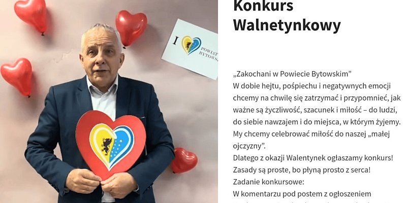 MIŁOŚĆ w czasach literówek. Starosta ogłasza konkurs “Walnetynkowy”