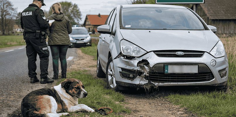 Weekend na drogach. Pies wbiegł pod auto, kobieta uderzyła w drzewo