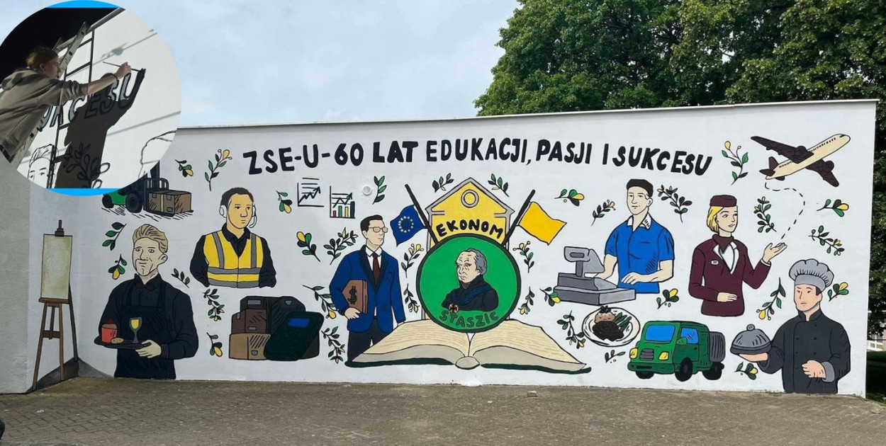 Mural przy ulicy Derdowskiego powstał według projektu Hanny Stunży