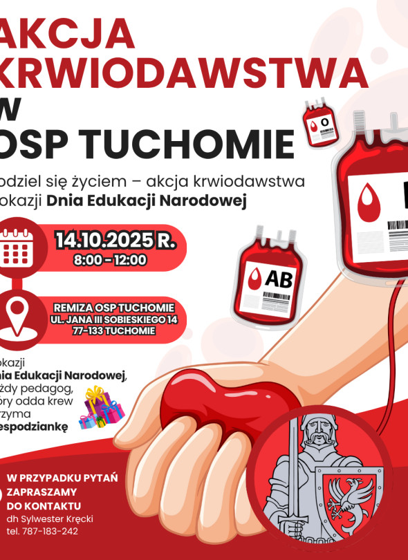 AKCJA KRWIODAWSTWA W 0 OSP TUCHOMIE