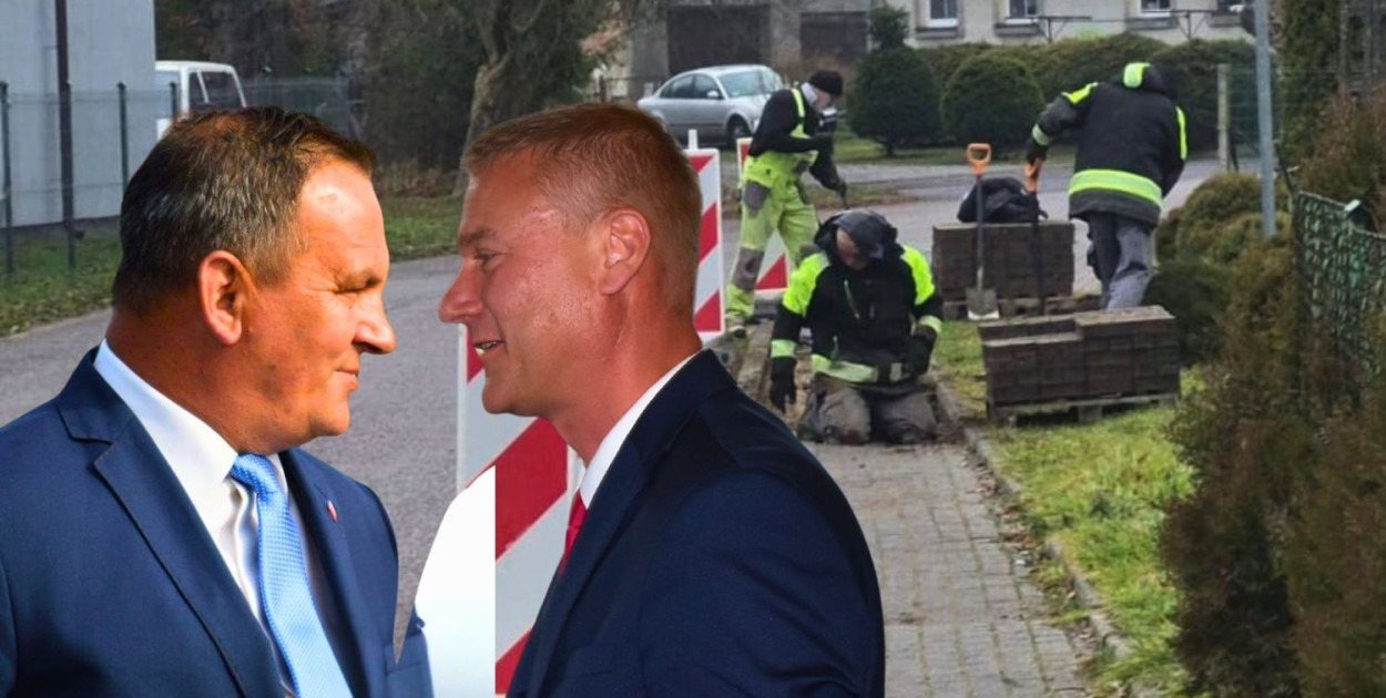 Radny Wojciech Duda chwali dyrektora Zarządu Dróg Powiatowych Aleksandra Pradellę za szybką realizację bezpiecznego chodnika 