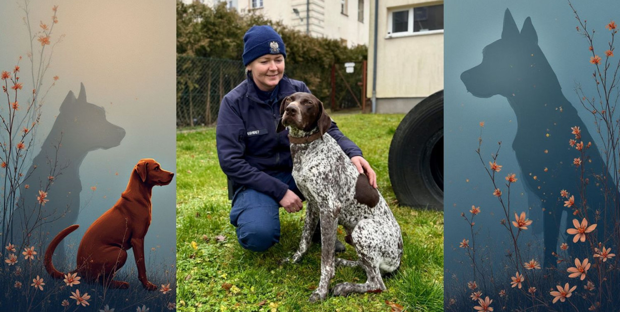 Wado i jego przewodniczka aspirant Ilona Kaczmarek