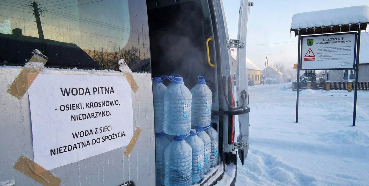 W mroźne dni zostali BEZ WODY! Bakterie coli w gminie Borzytuchom