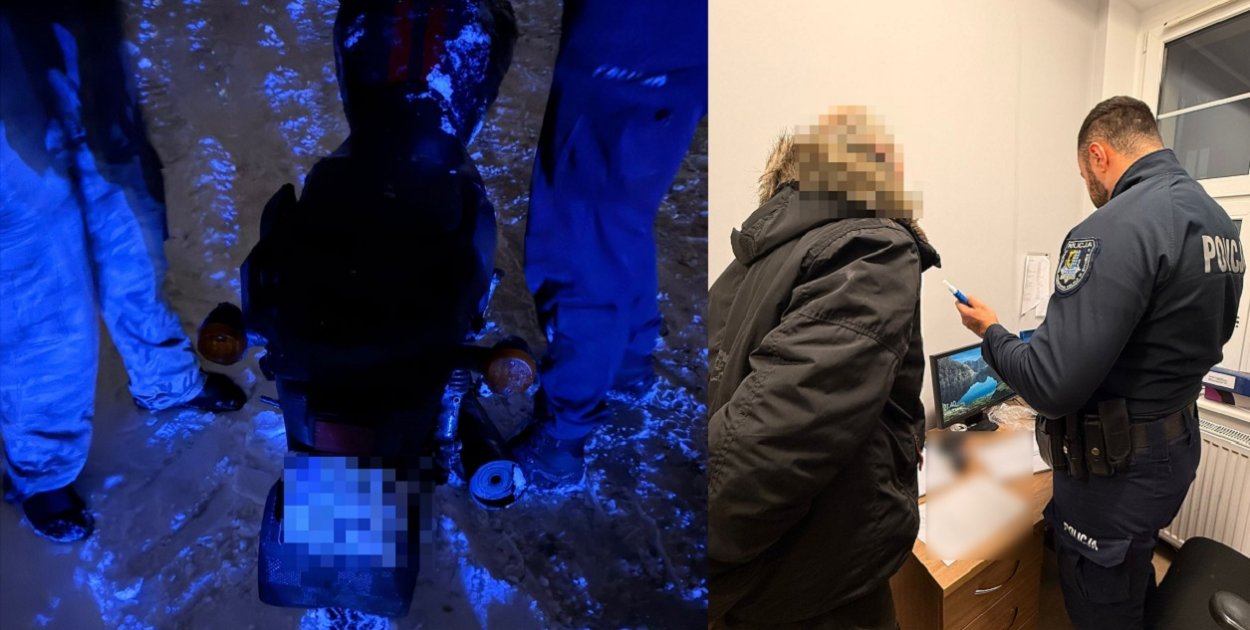 Na oczach policjantów wjechał w śnieżną zaspę. Miał promil w organizmie!
