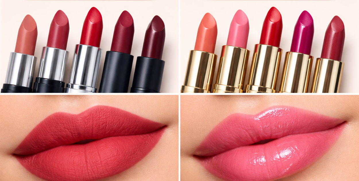 Pomadki matowe vs. błyszczyki – co wybrać na co dzień?