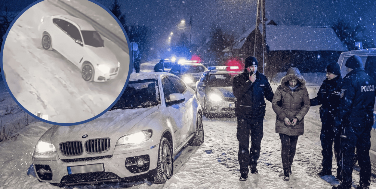 Brawurowa akcja w Czarnej Dąbrówce! Złodziejka luksusowego BMW wpadła na blokadzie