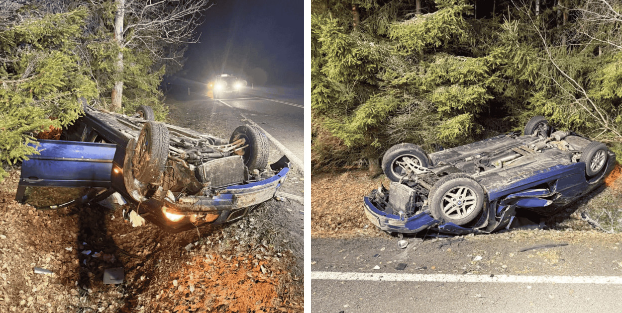 Dramatyczny manewr wyprzedzania na krajowej 20. BMW uderzyło w ciężarówkę