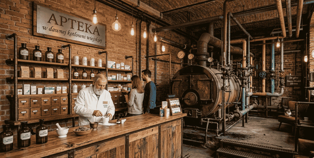 Apteka wraca do Borzytuchomia. Nowa lokalizacja to… kotłownia