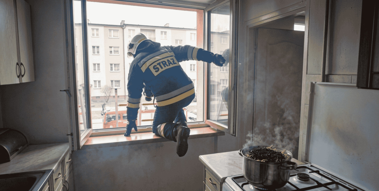 Spaghetti thriller w Bytowie. Nietypowa interwencja strażaków