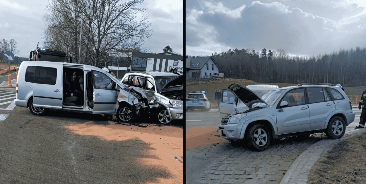Groźny wypadek na końcu obwodnicy Bytowa. Uczestniczyły w nim dzieci