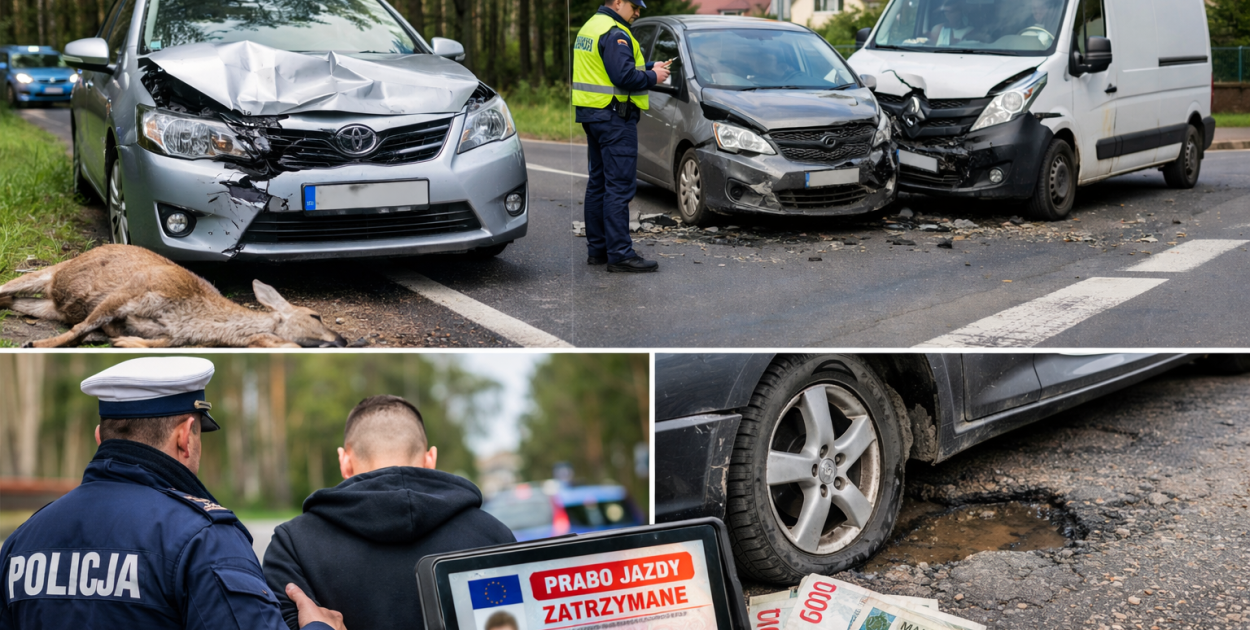 Nerwowe dni na drogach. Kolizje, wysoki mandat i finał w sądzie